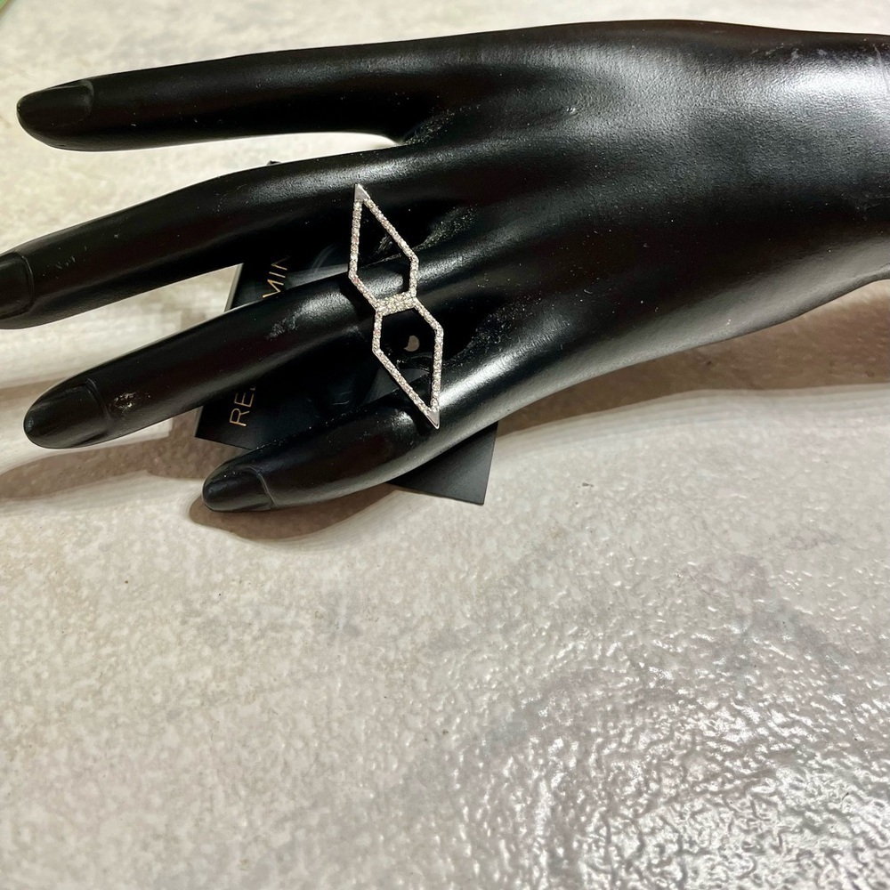 Rebecca Minkoff Rhodium Crystal Ring NWT